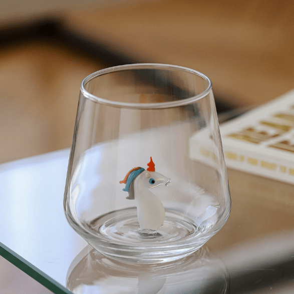 Tiny Animal Wine Glass, Ghost - Luke Adams Glass Blowing Studio