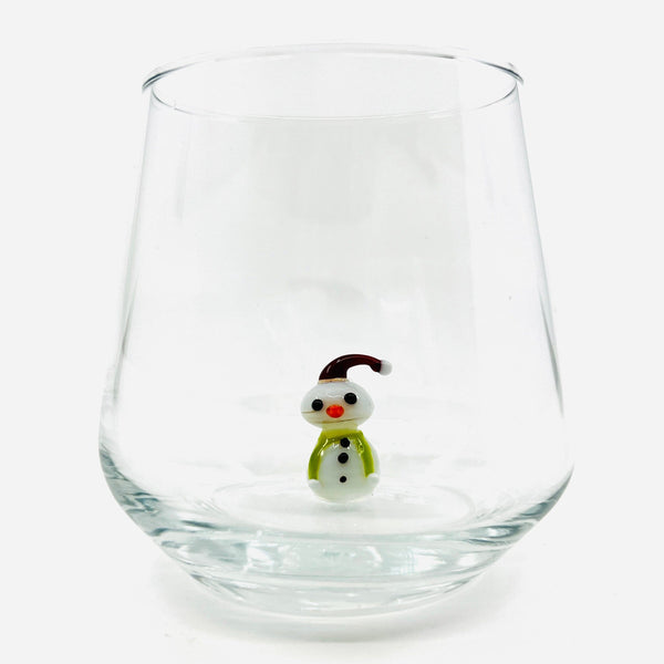 Tiny Animal Glass Straw, Snowman