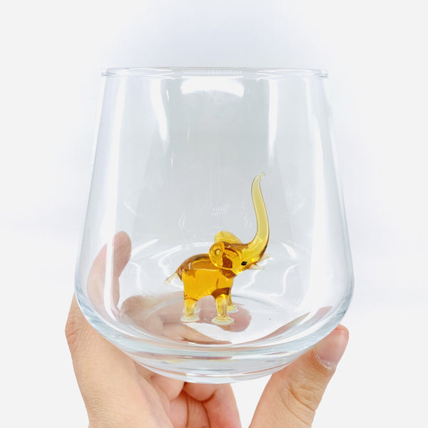 Cute Baby Elephant - 9 oz. ARC Perfection Stemless Wine Glasses