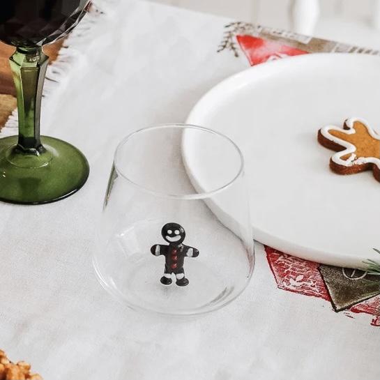 Holiday Gingerbread Man Stemless Wine Glass - 21oz