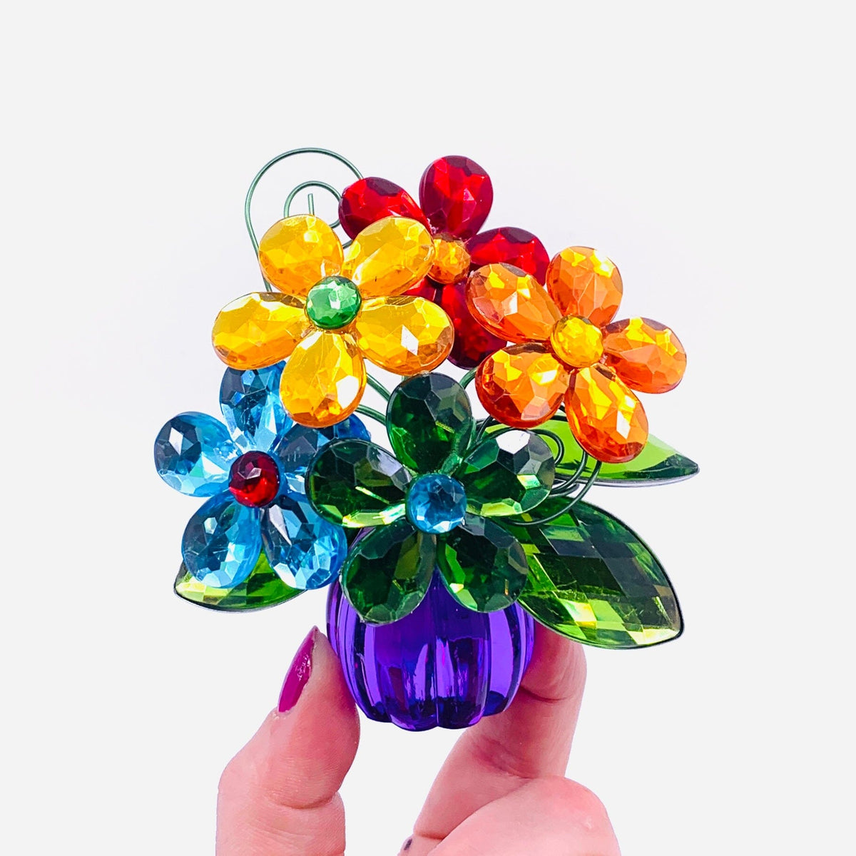 Acrylic Bouquet 14, Rainbow Posies Decor GANZ 