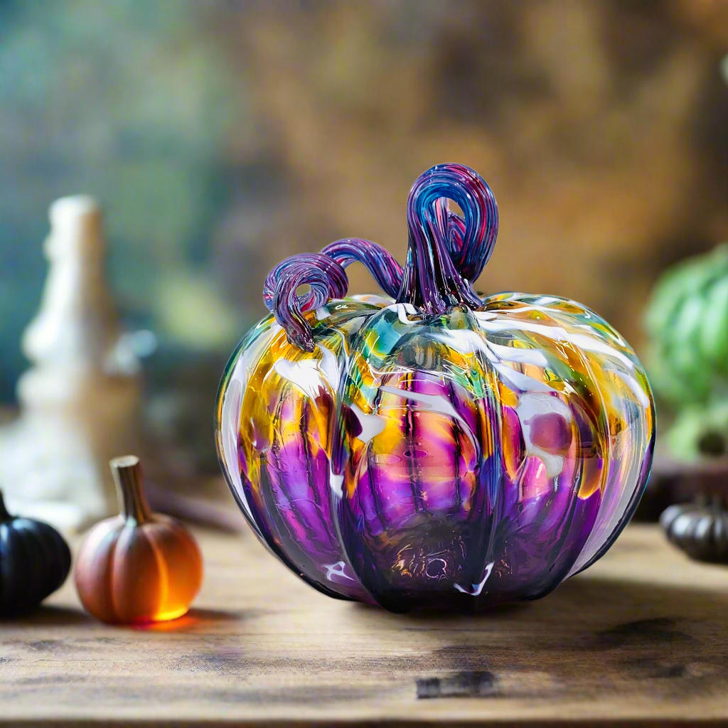 Best Pumpkin of The Day 1536 “Purple Potion” Jumbo Squat Gabby Luke Adams Glass Blowing Studio 