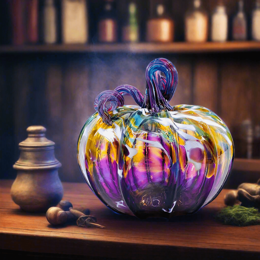 Large Glass Pumpkin Luke popular Adams - fall tabletop paperweight glass pumpkin