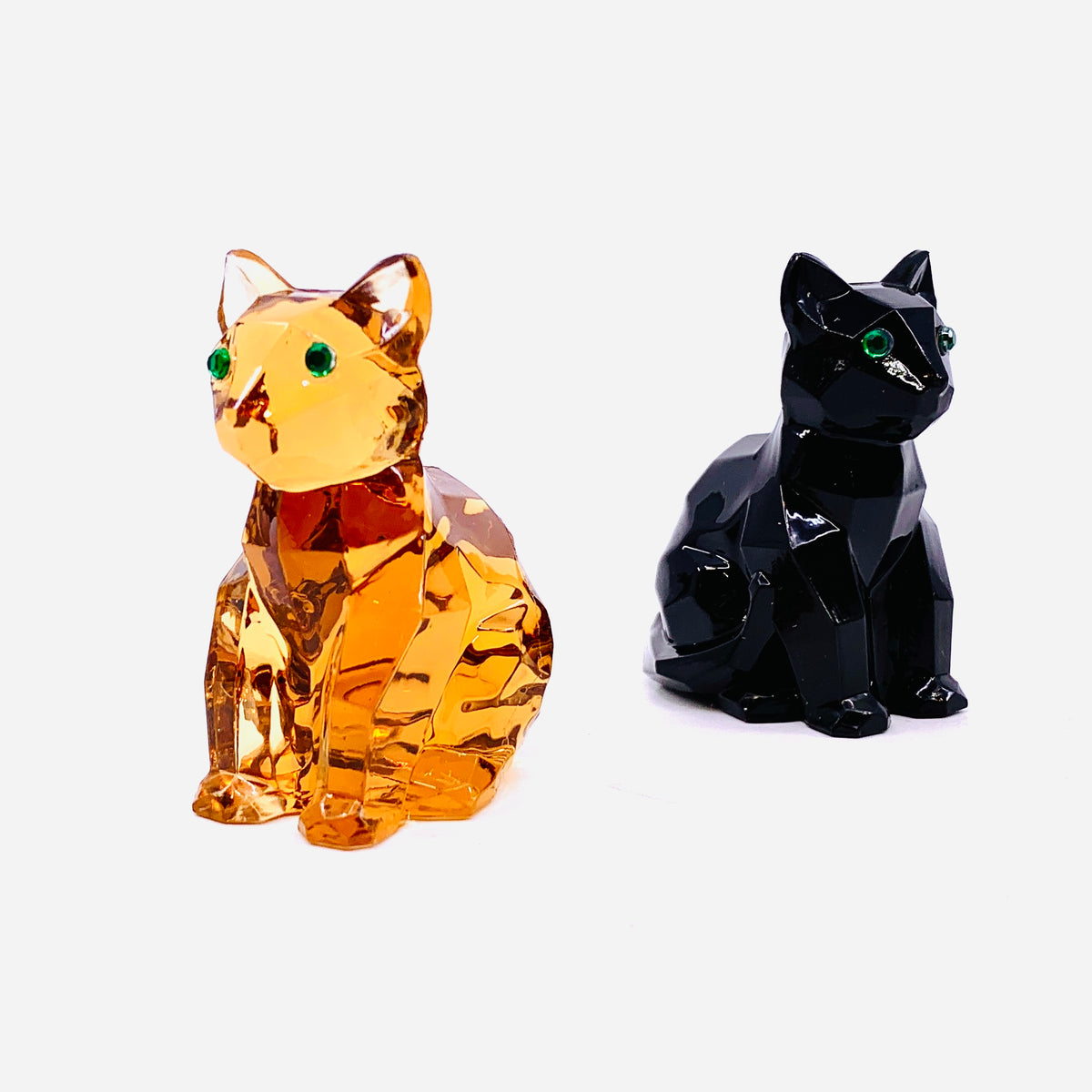 Acrylic Crystal Halloween Kitten, Black