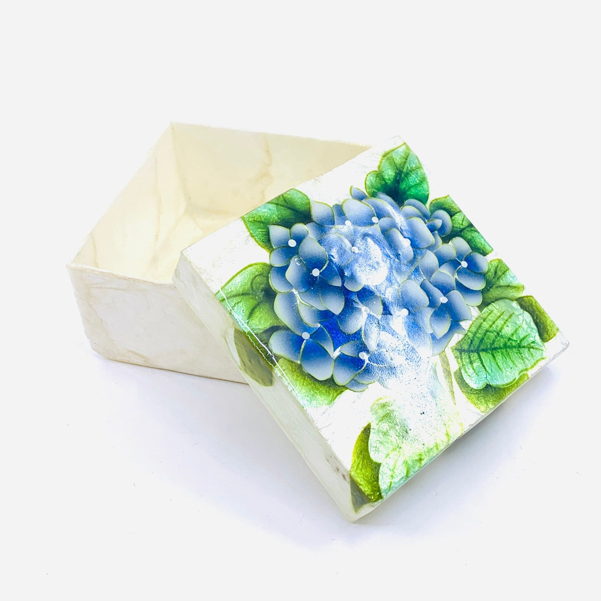 Capiz Shell Trinket Box 21, Hydrangea Decor Kubla Craft 