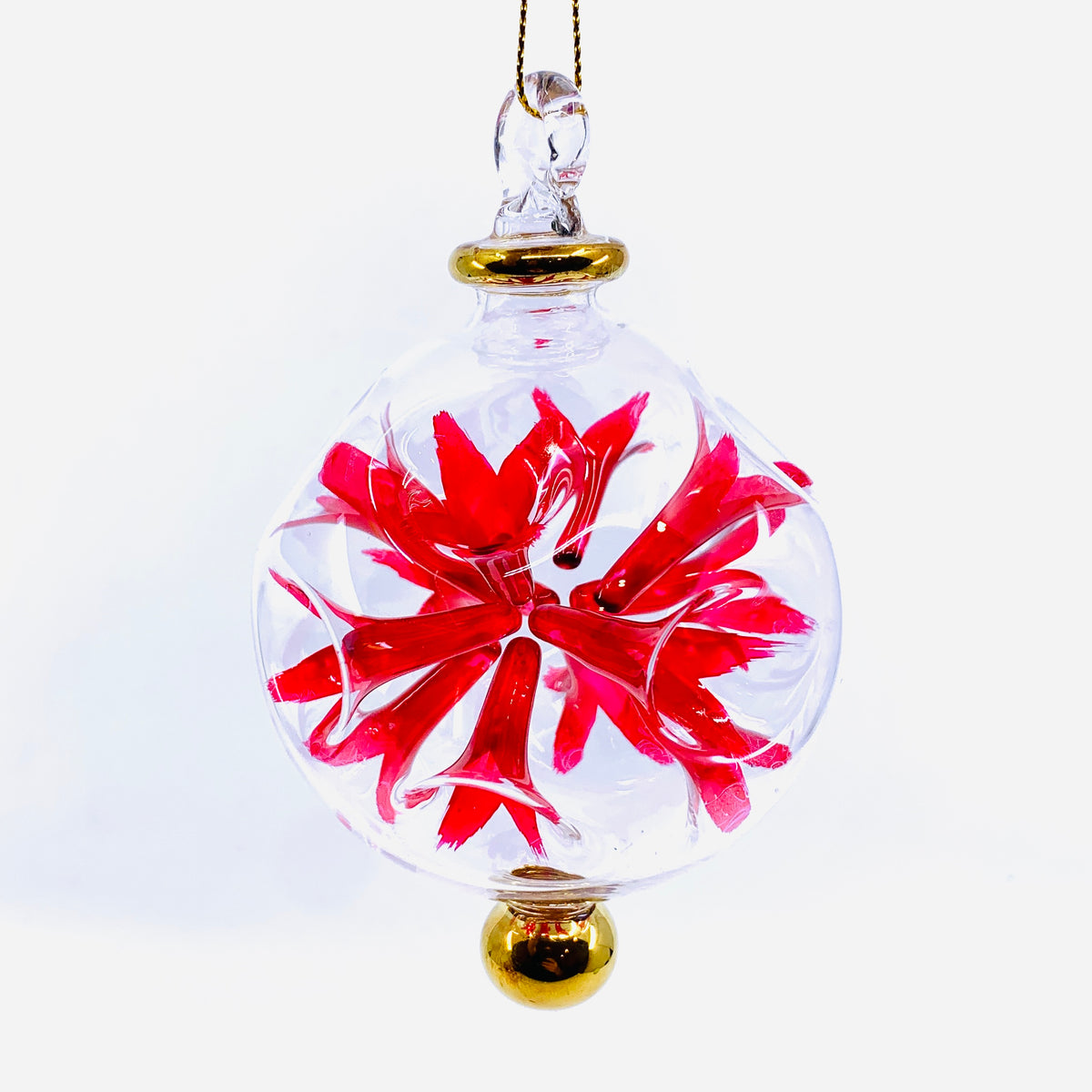 Hand Blown Starburst Ornaments, Red Large