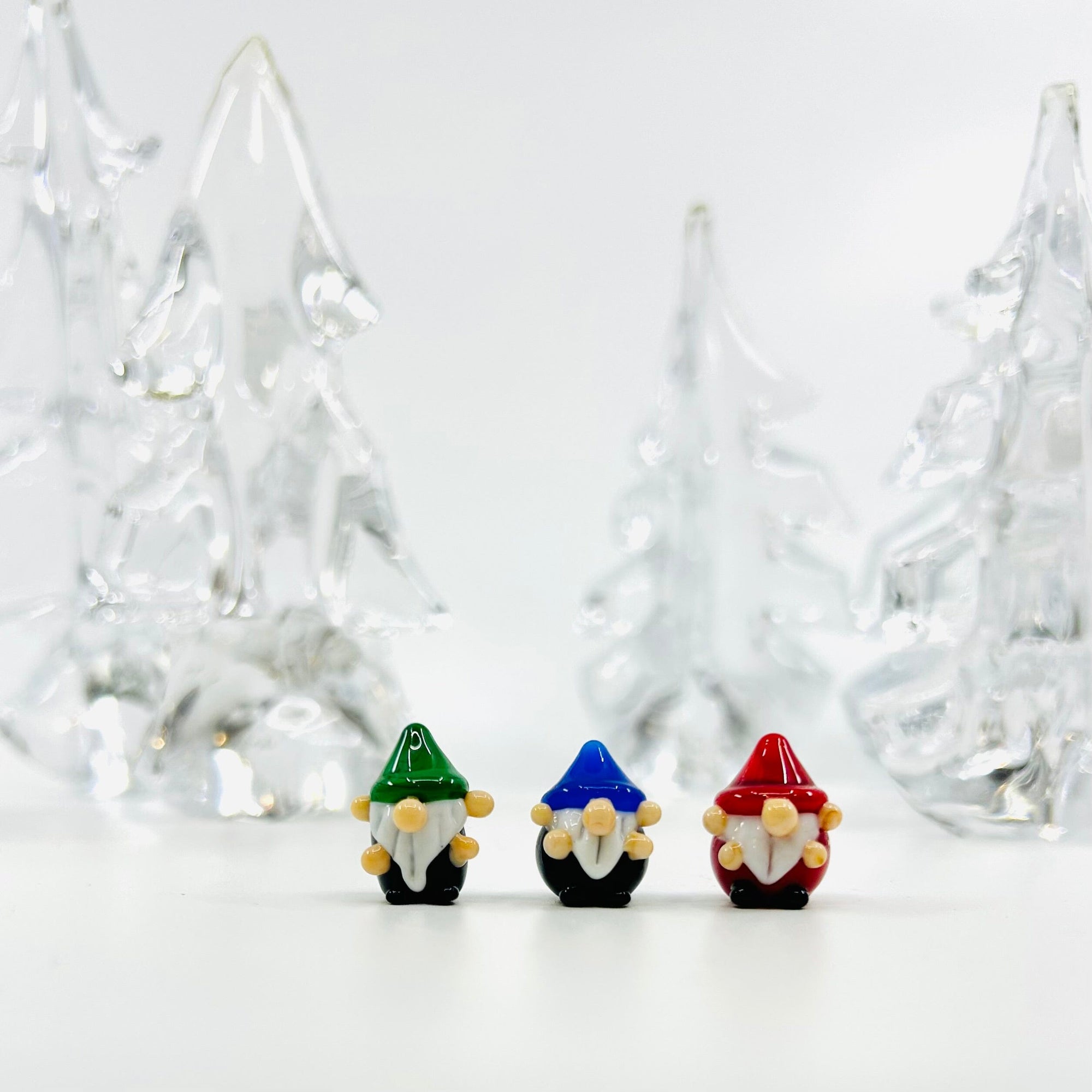 Tiny Glass Rainbow Gnomes, 252 - Red Miniature Alex 