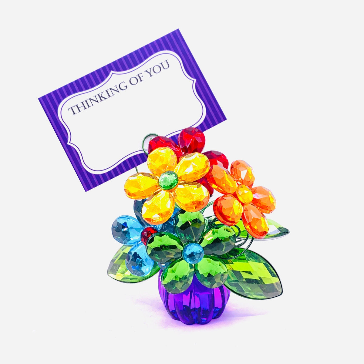 Acrylic Bouquet 14, Rainbow Posies Decor GANZ 