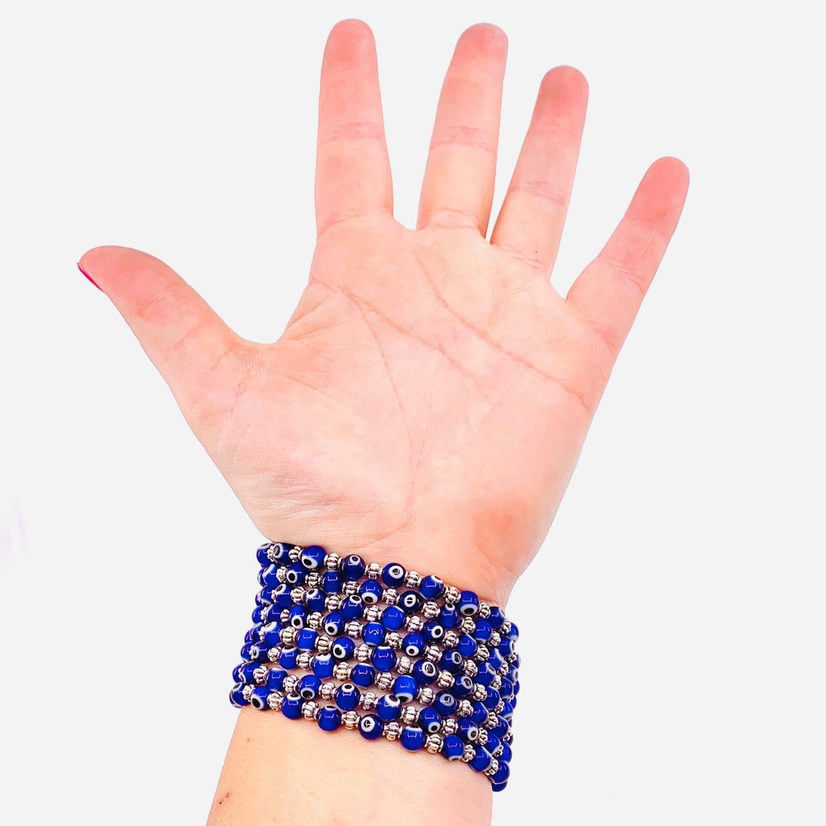 Intricate Evil Eye Glass Bead Bracelet, Jewelry Natto USA 