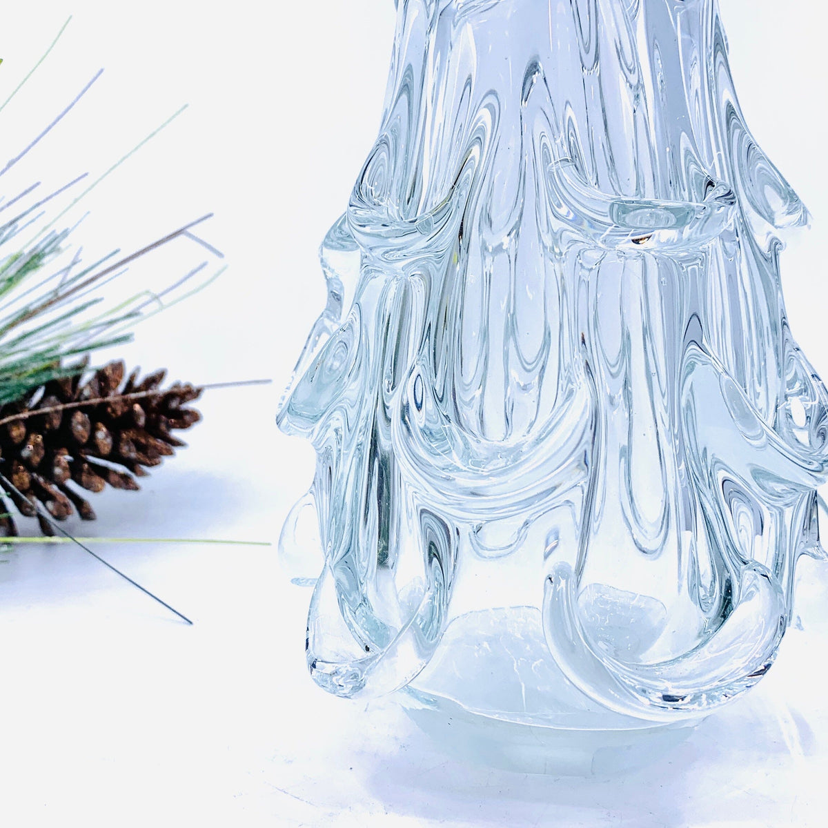 Snow Drift Blown Glass Tree, Clear