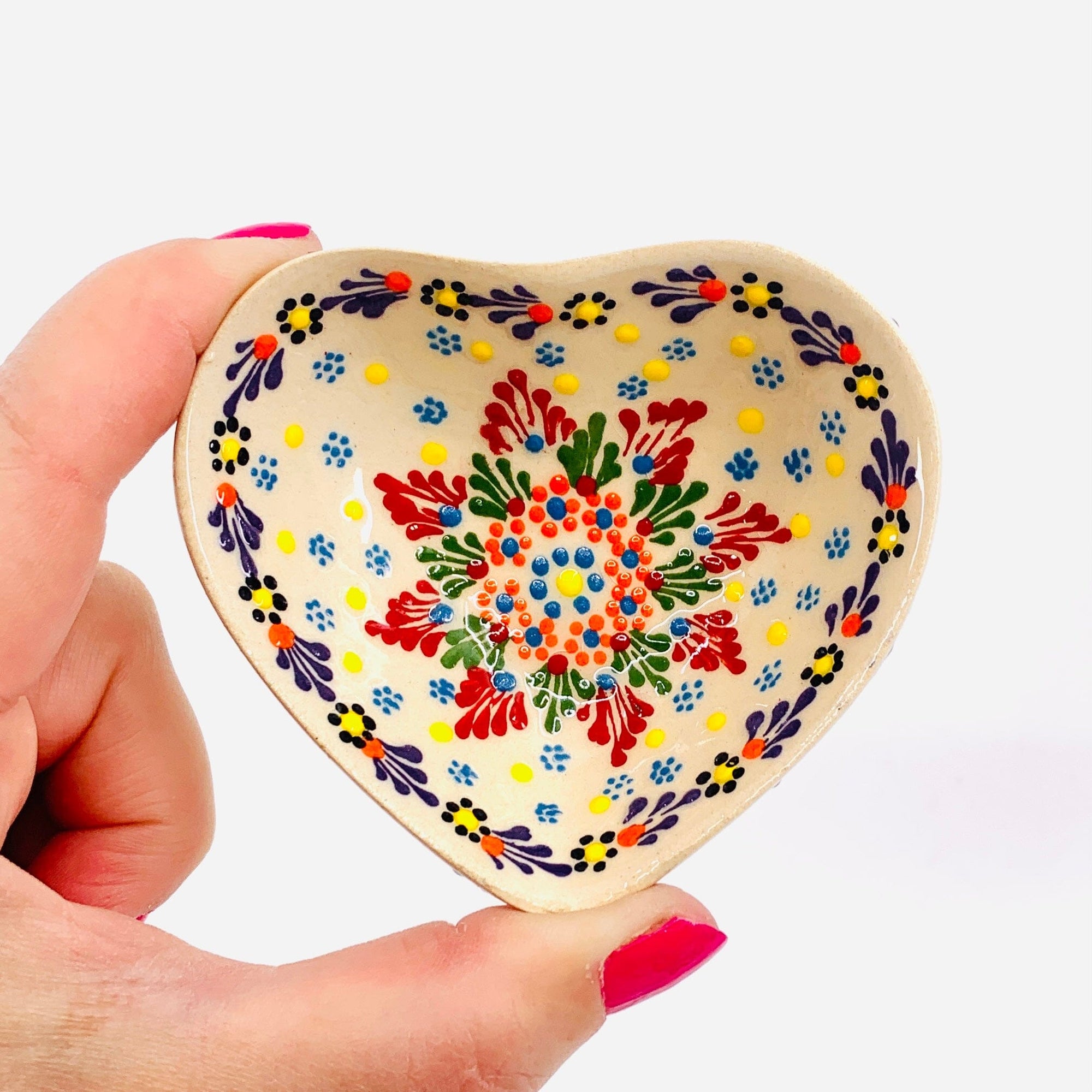 Heart Design Handmade Turkish Bowl 4 Decor Natto USA 