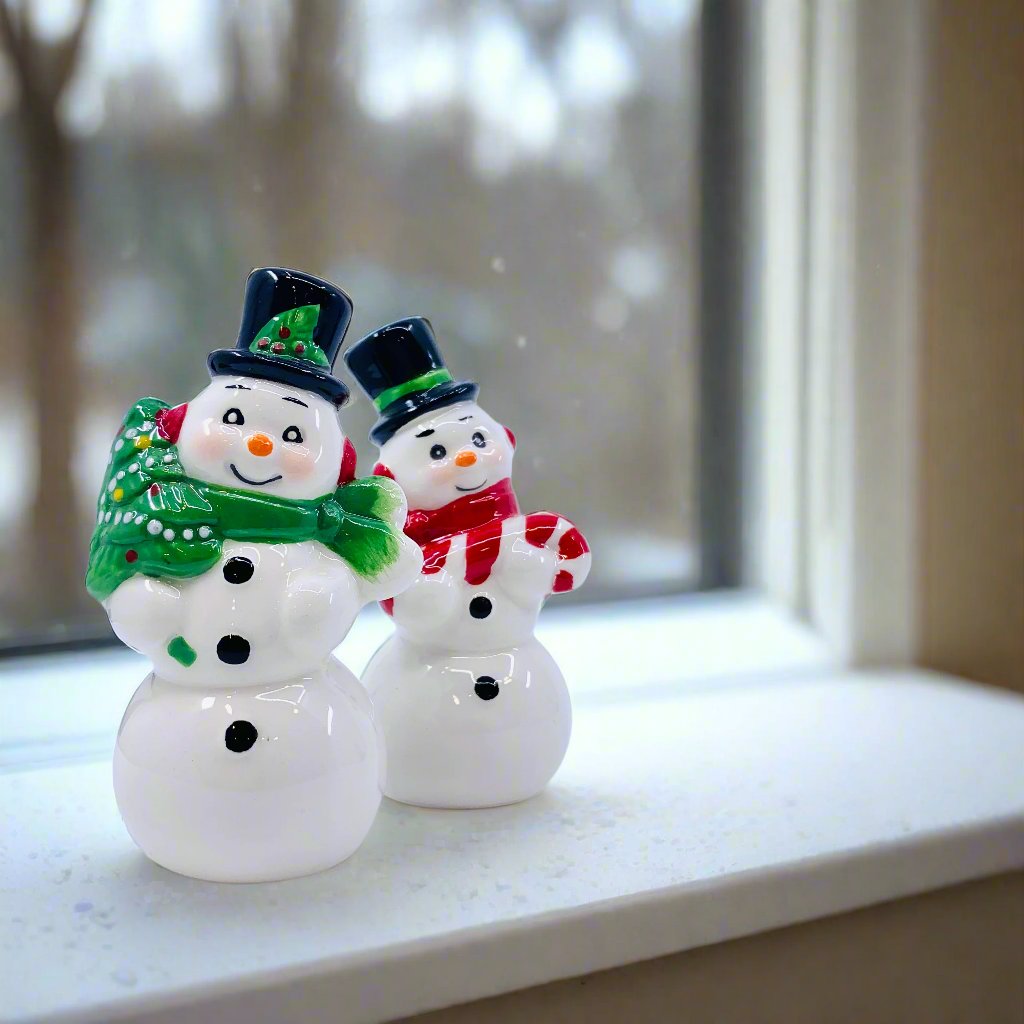 Retro Snowman Salt &amp; Pepper Shakers