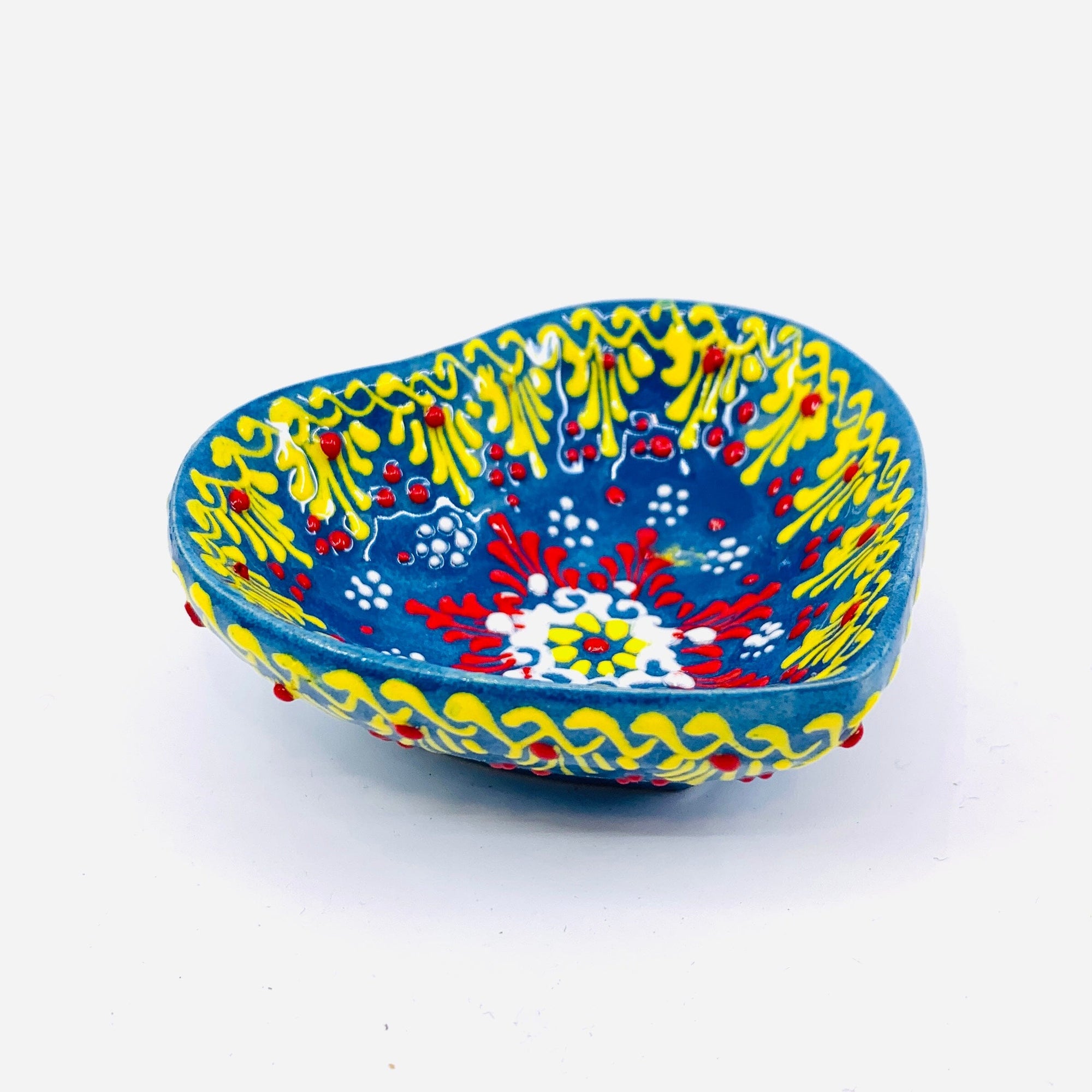 Heart Design Handmade Turkish Bowl 8 Decor Natto USA 