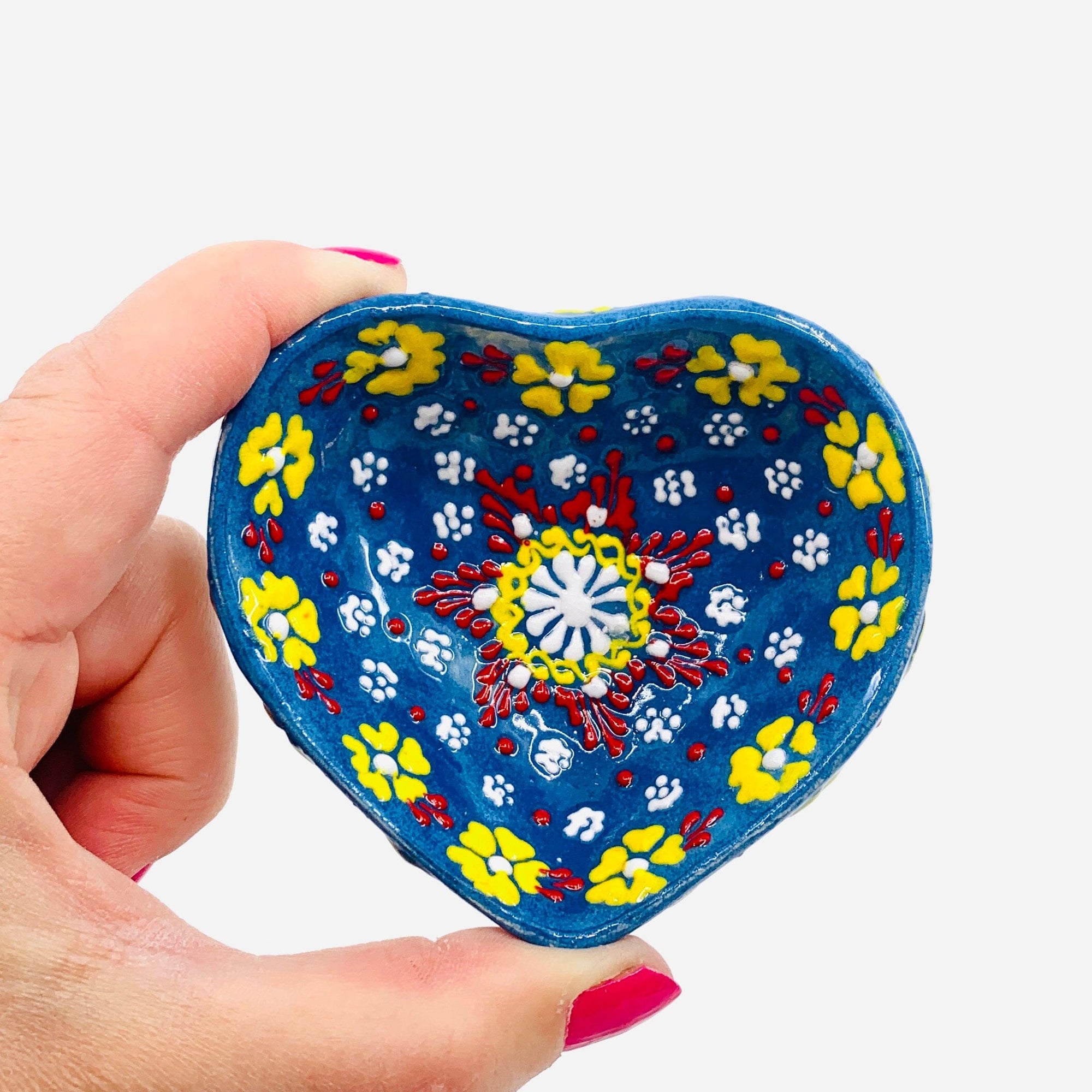 Heart Design Handmade Turkish Bowl 10 Decor Natto USA 