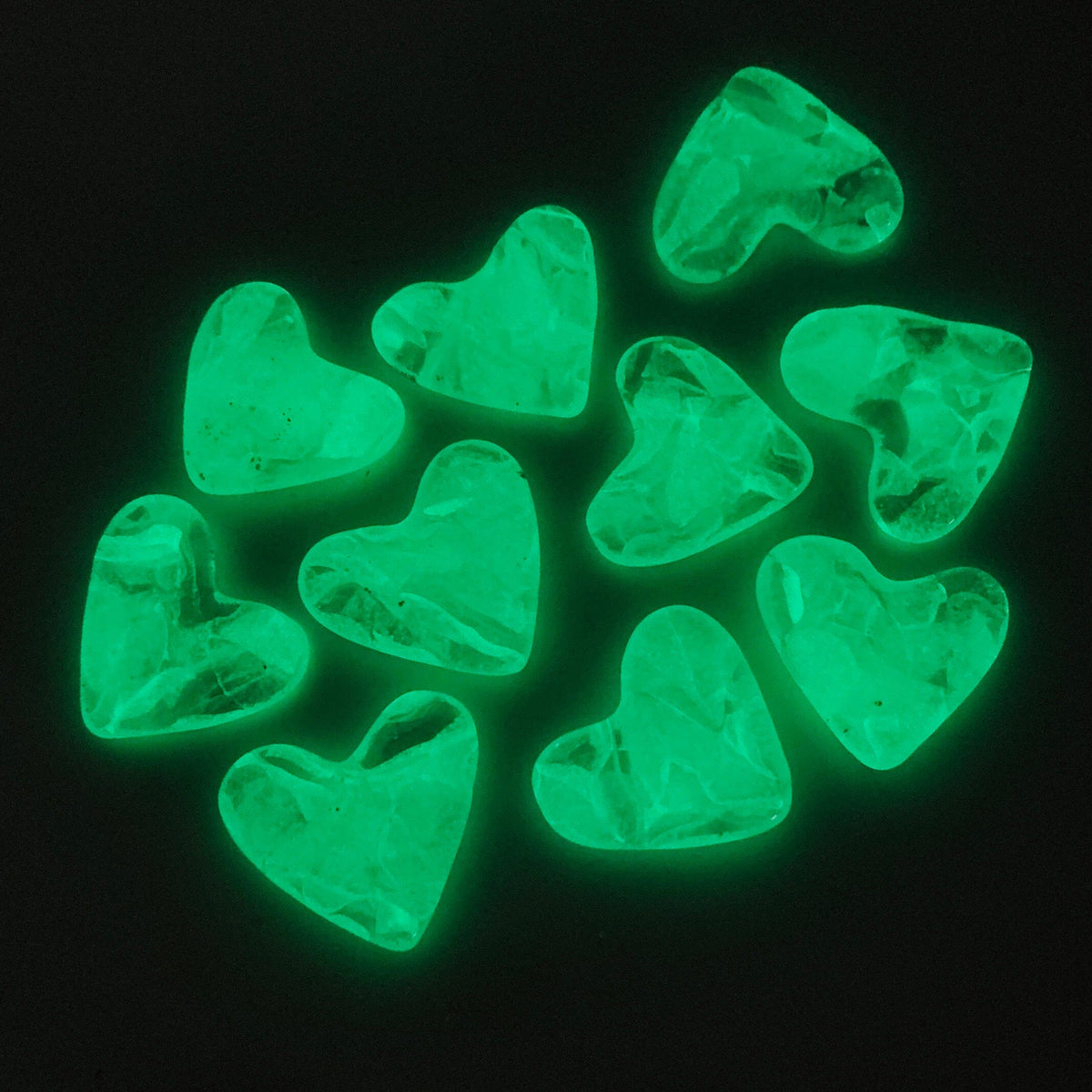 Fused Pocket Heart, Glow in The Dark Miniature Jean 