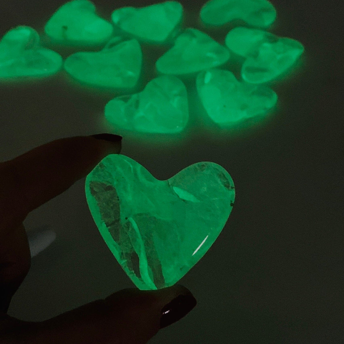 Fused Pocket Heart, Glow in The Dark Miniature Jean 