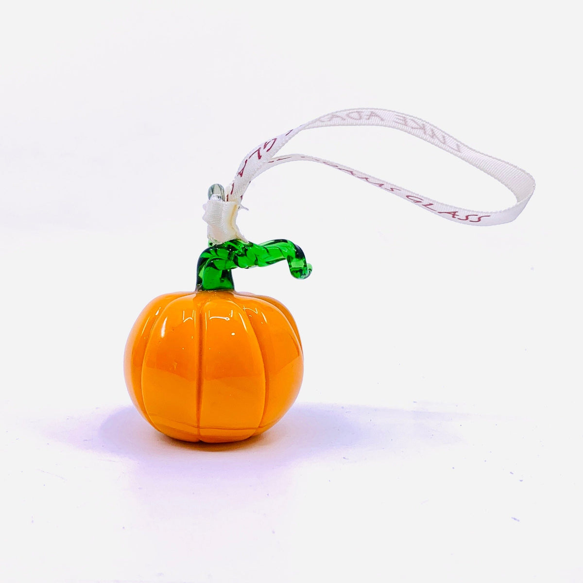 Ribbon Glass Ornament 12, Pumpkin Art Studio 