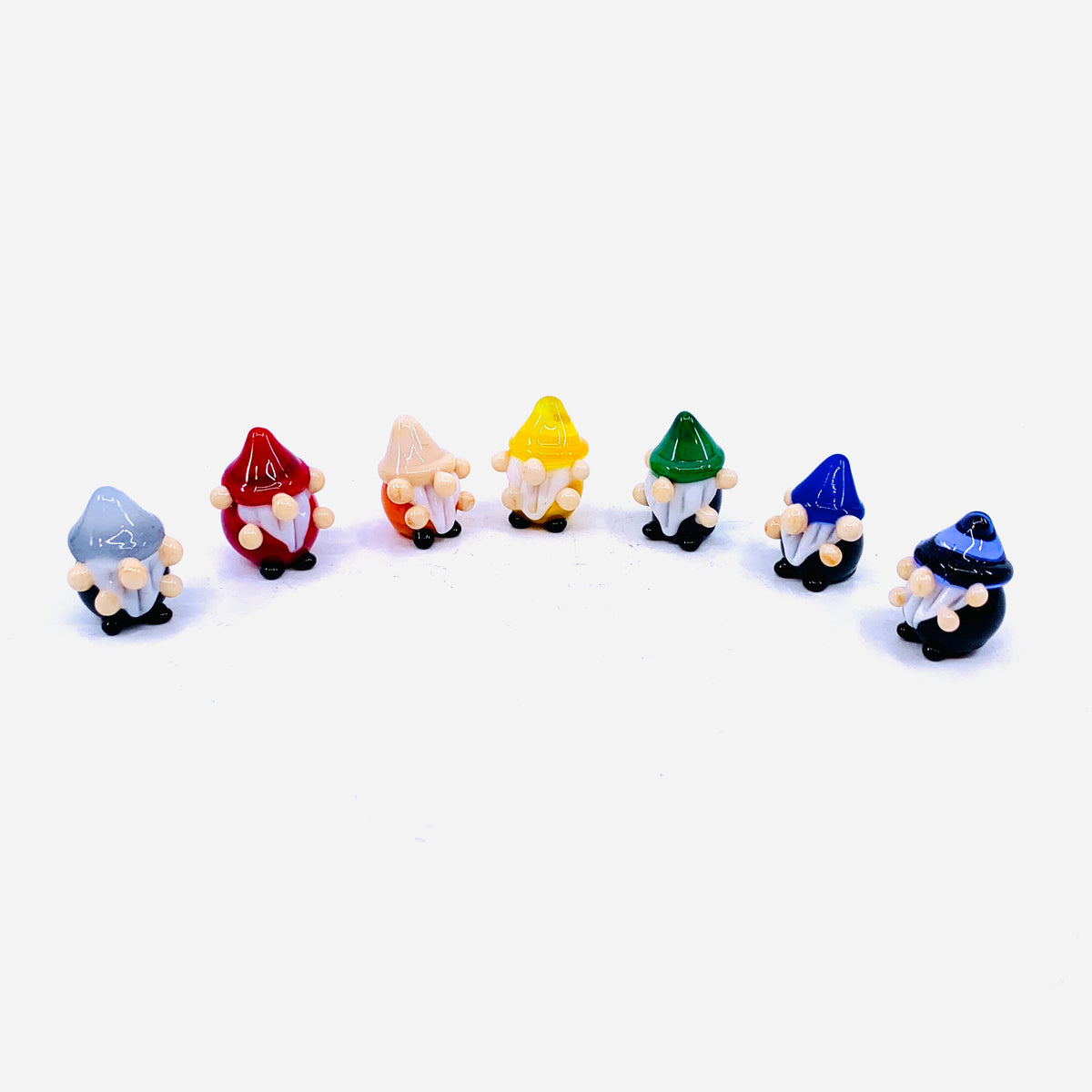 Tiny Glass Rainbow Gnomes, 252 - White