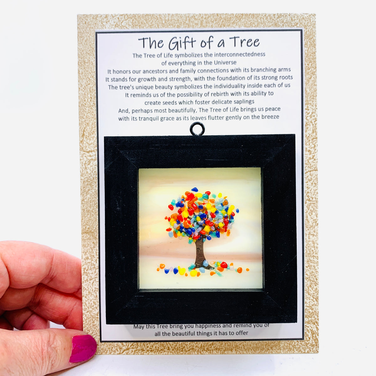 Fused Glass Tree of Life Shadow Box 42