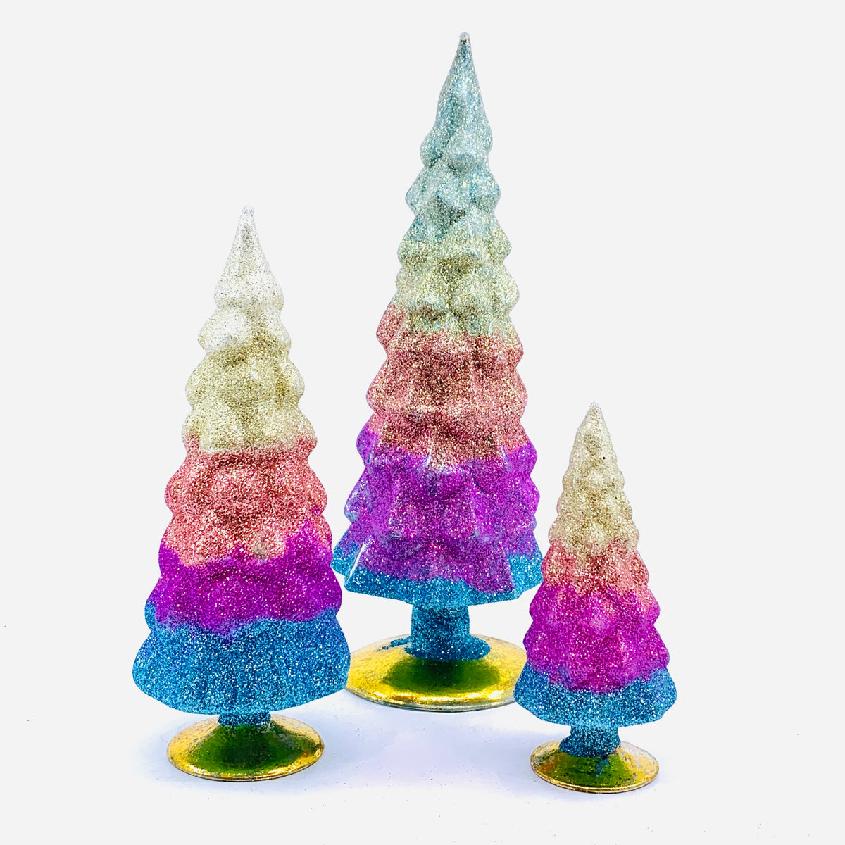 Glitter Ombre Glass Trees