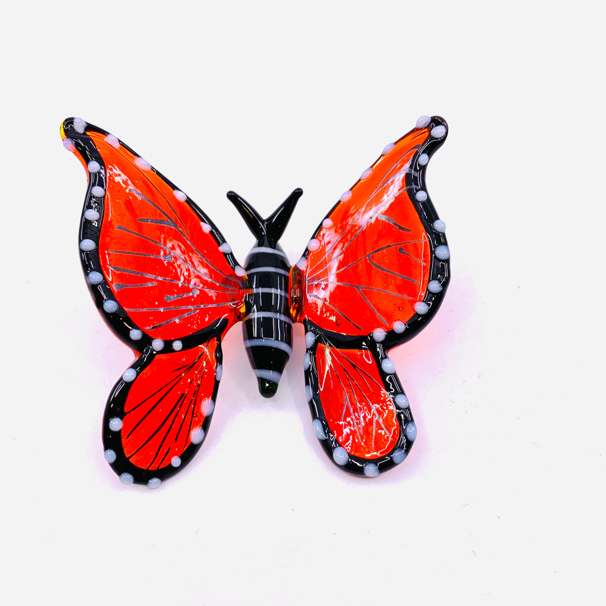 Tabletop Glass Butterfly, Red 198