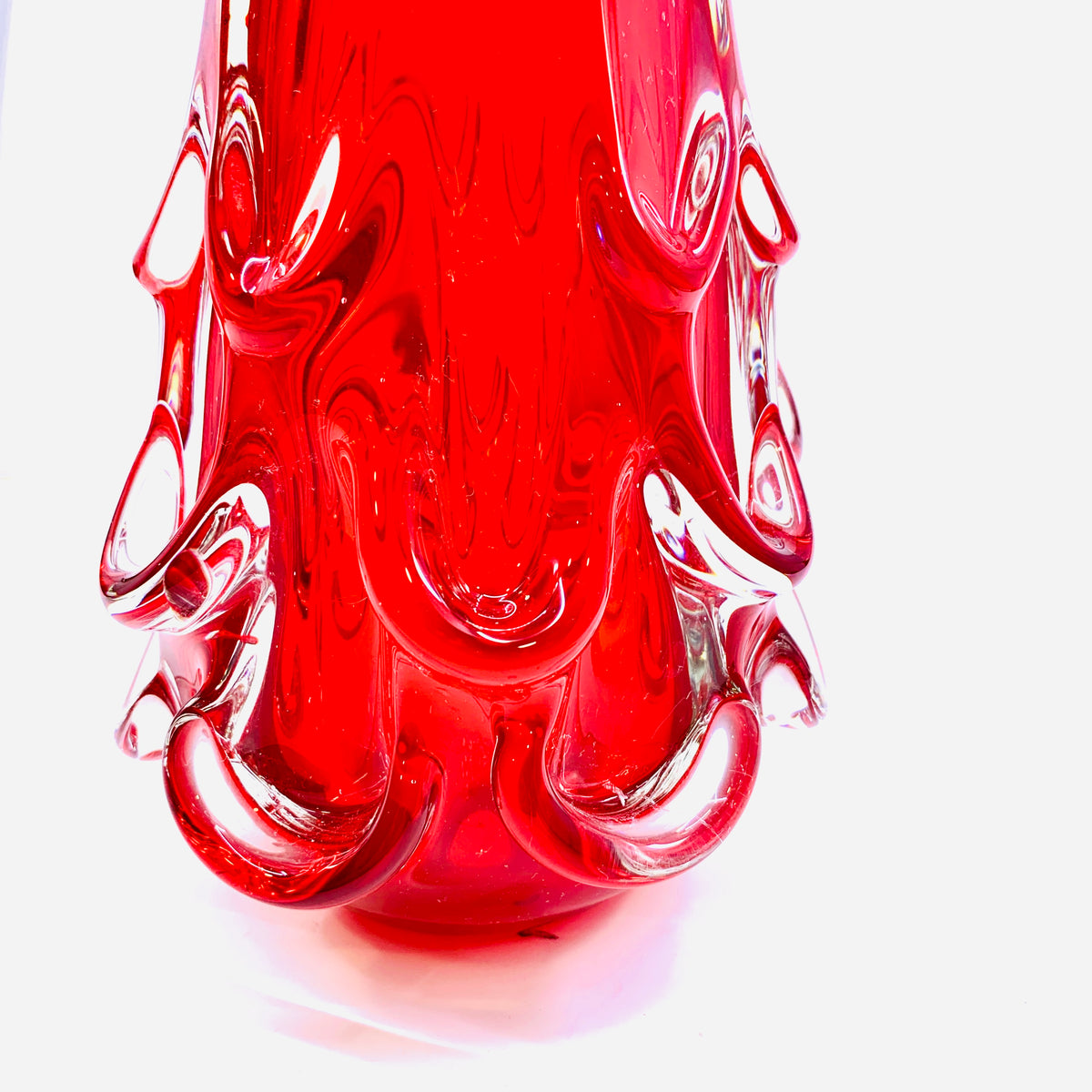 Snow Drift Blown Glass Tree 3, Red Small