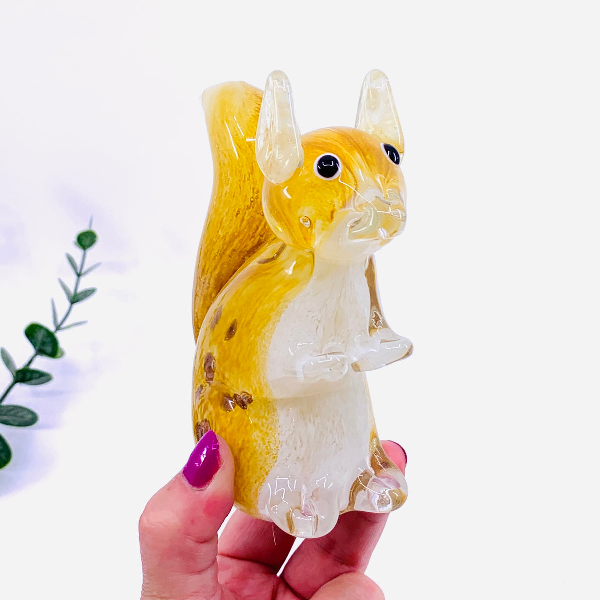 Glass Squirrel Paperweight