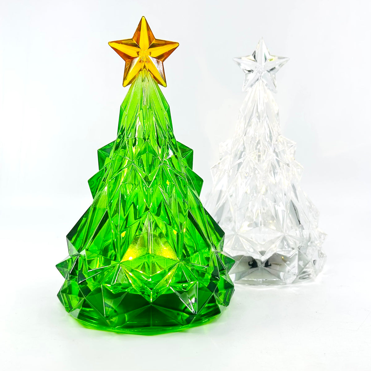 Acrylic Light-Up Crystal Cut Tree, Clear