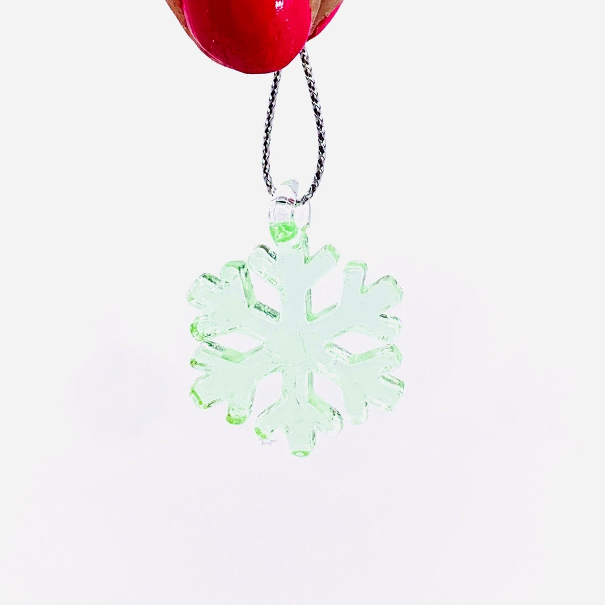 Tiny Glass Snowflake Ornament Miniature - 