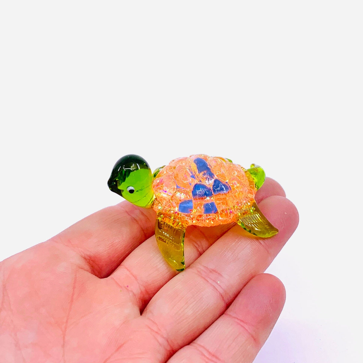 Glass Colorful Shell Turtle, Orange 337 GANZ 