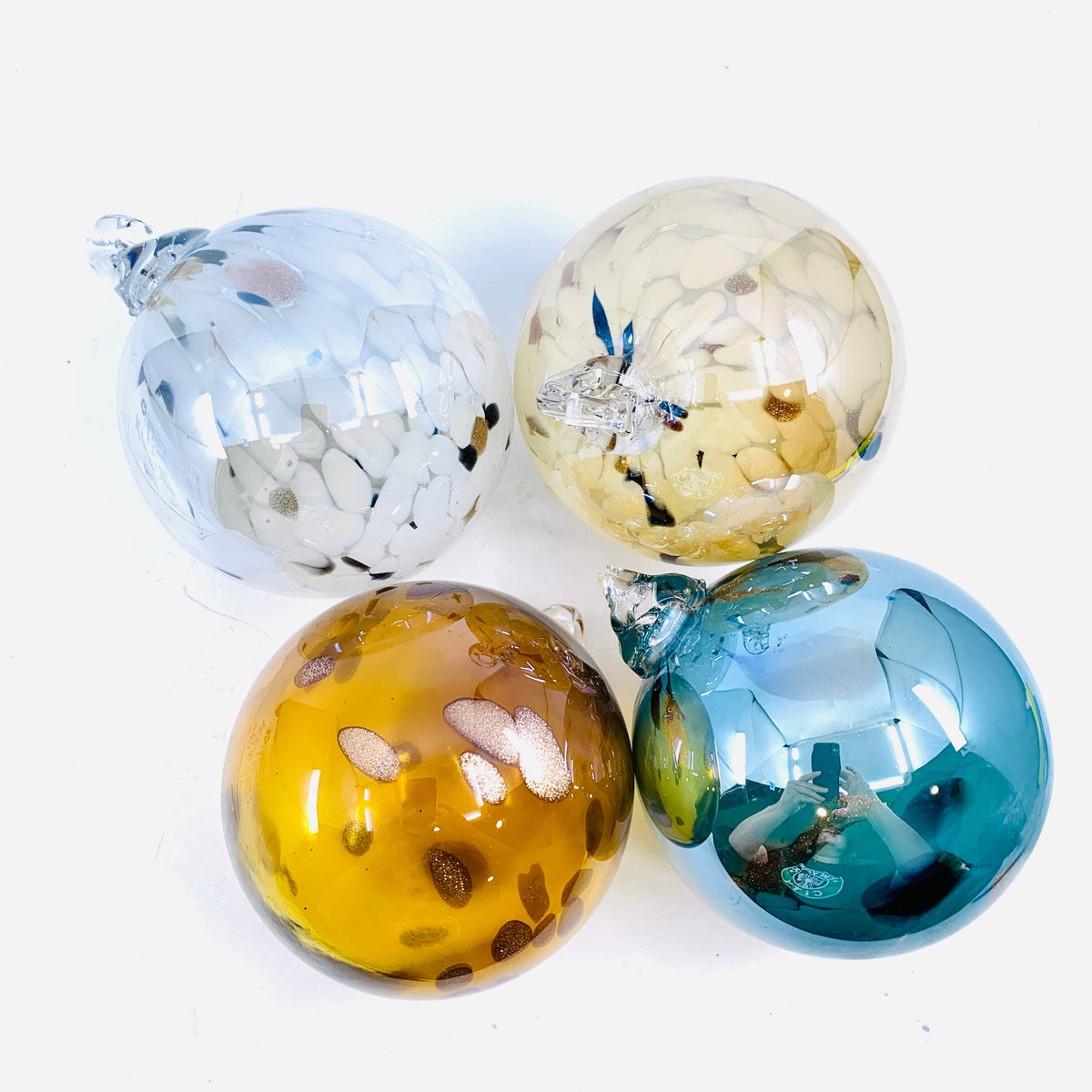 Hand Blown Glass Baubles, Leopard Diamond Star 