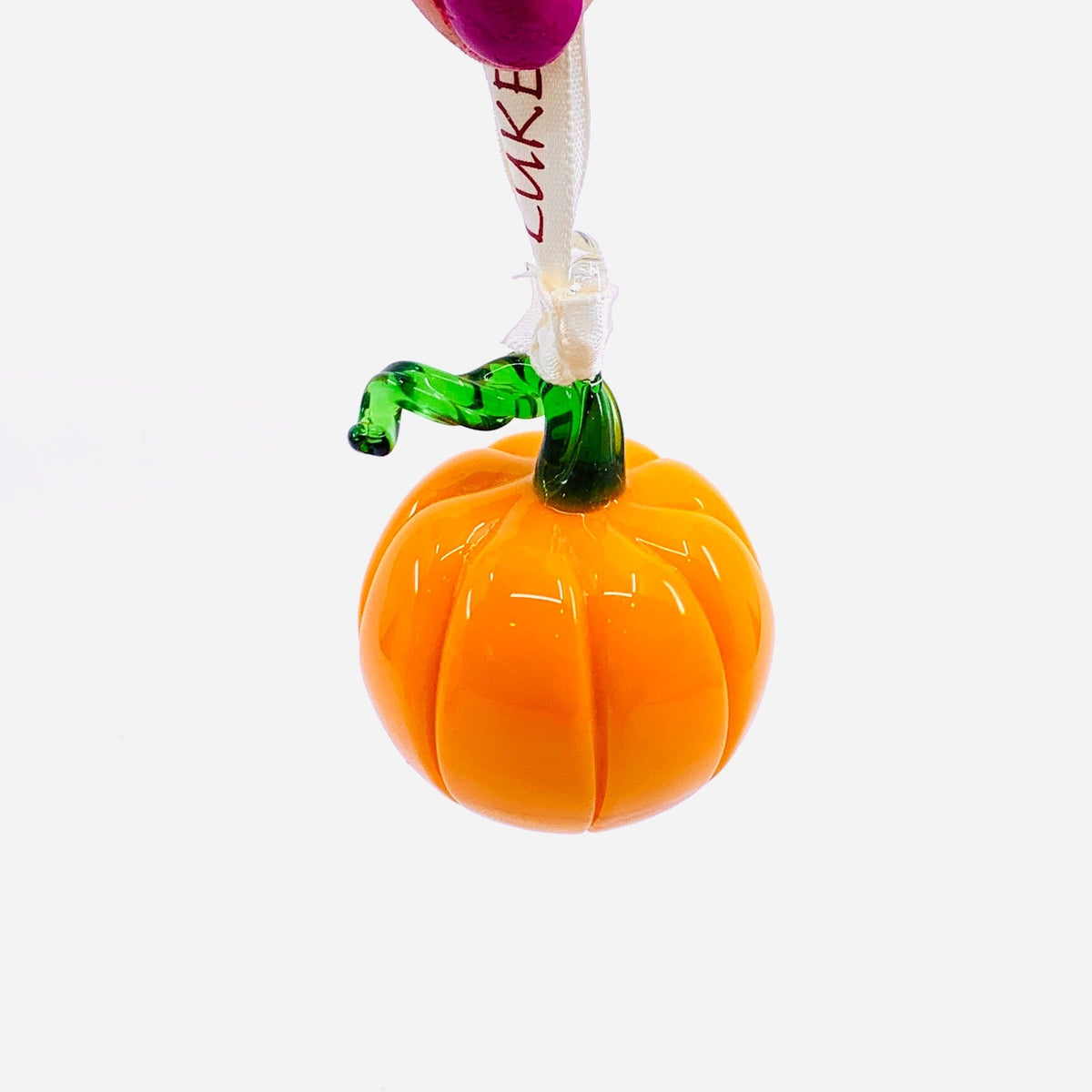 Ribbon Glass Ornament 12, Pumpkin Art Studio 