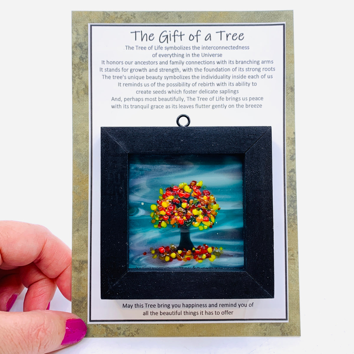 Fused Glass Tree of Life Shadow Box 33