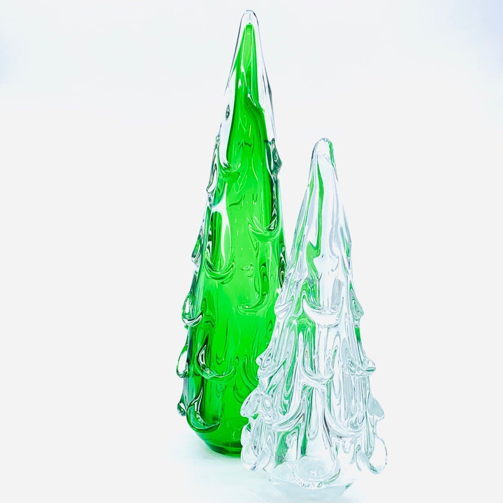 Snow Drift Blown Glass Tree 2, Clear Small Diamond Star 