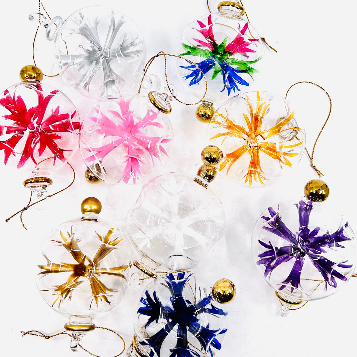 Hand Blown Starburst Ornaments, Purple Large