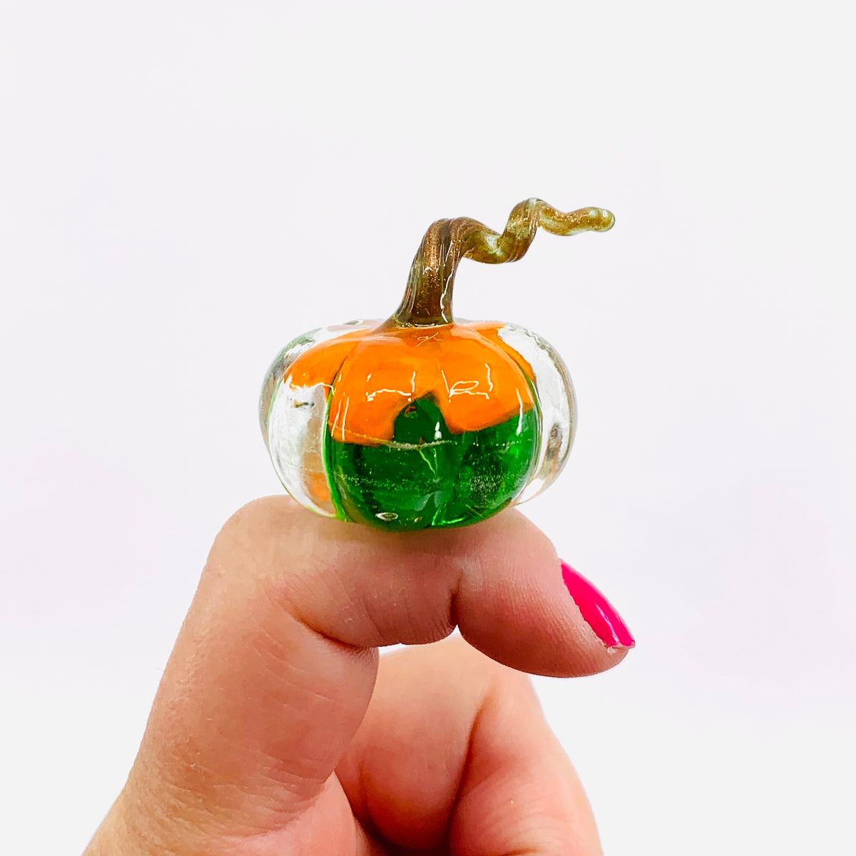 Little Curly Pumpkin, Orange and Green