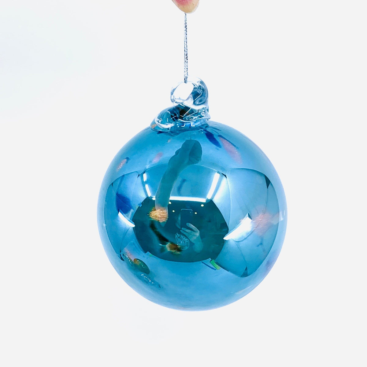 Hand Blown Glass Baubles, Denim Diamond Star 