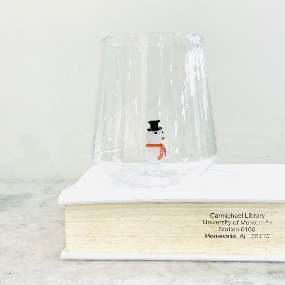 Tiny Animal Wine Glass, Snowman Decor Transpac 