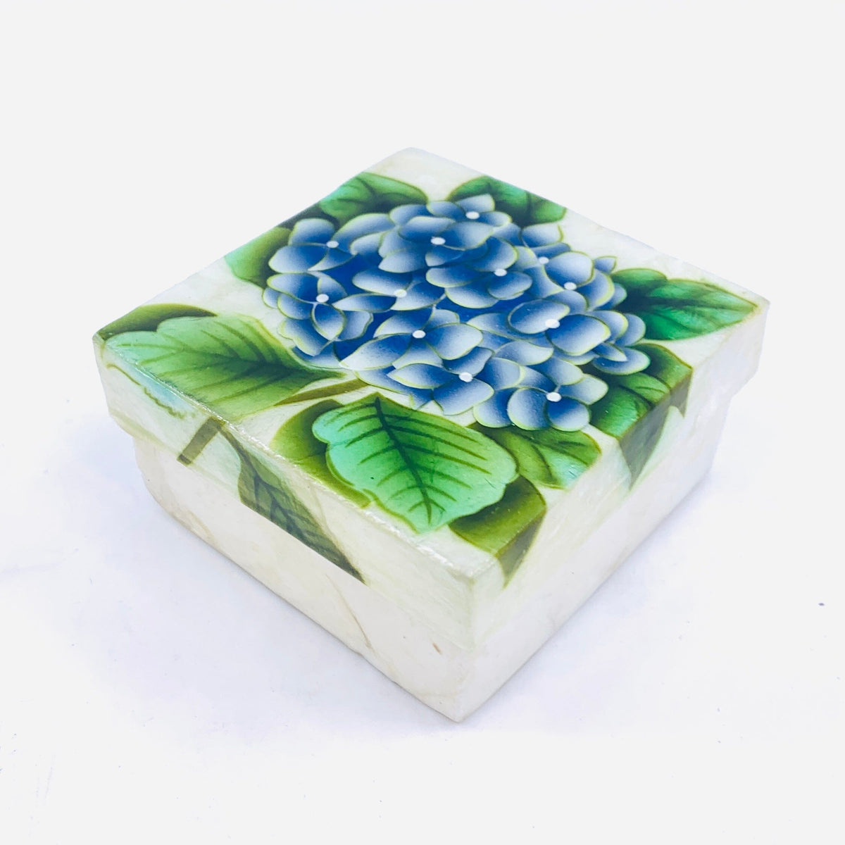 Capiz Shell Trinket Box 21, Hydrangea Decor Kubla Craft 