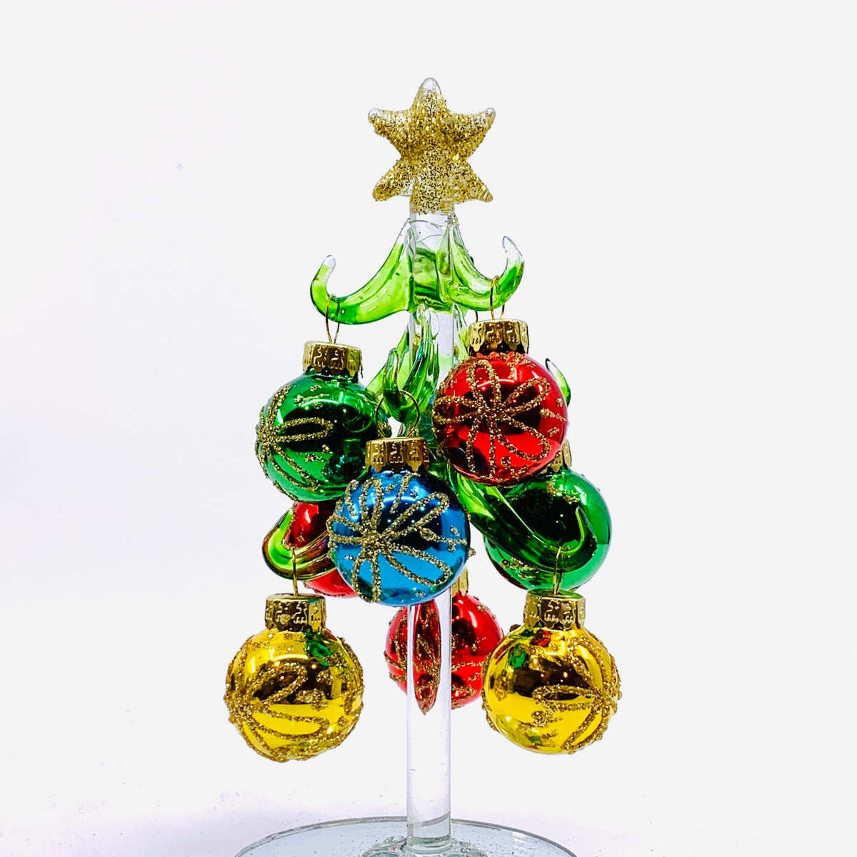 Glass Decorated Gold Snowflake Ornament Tree 20