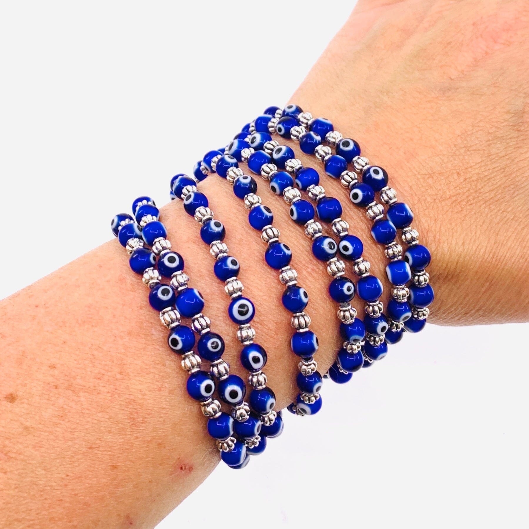 Intricate Evil Eye Glass Bead Bracelet, Jewelry Natto USA 