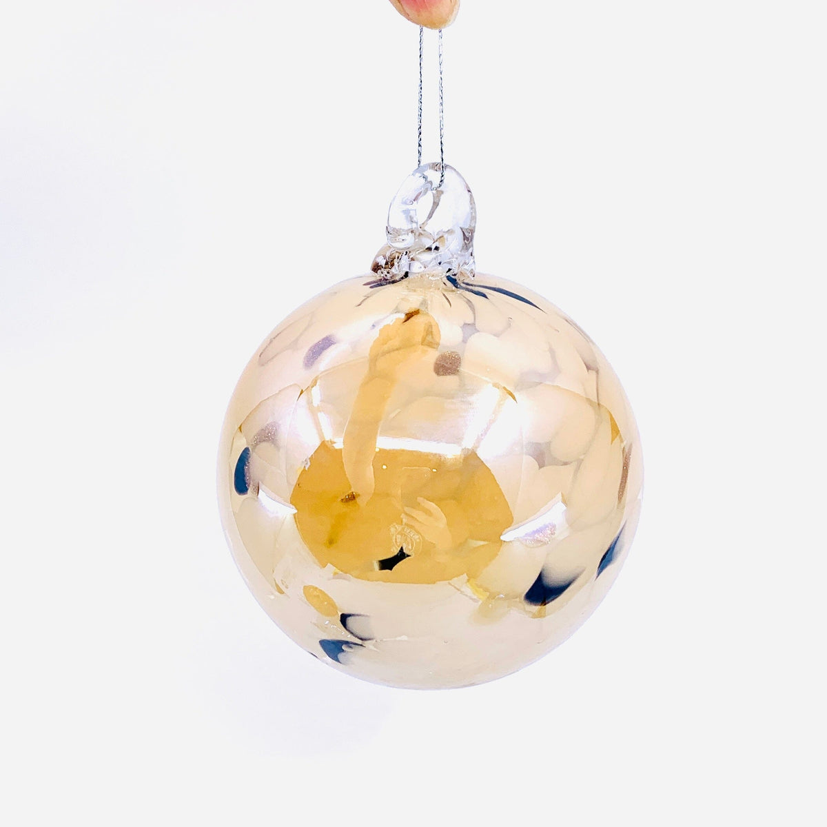 Hand Blown Glass Baubles, Sand Diamond Star 