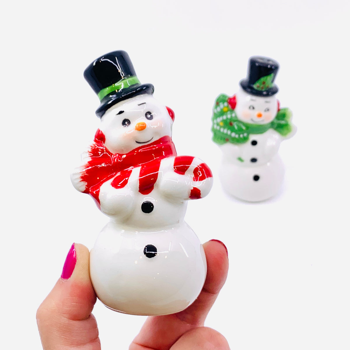 Retro Snowman Salt &amp; Pepper Shakers