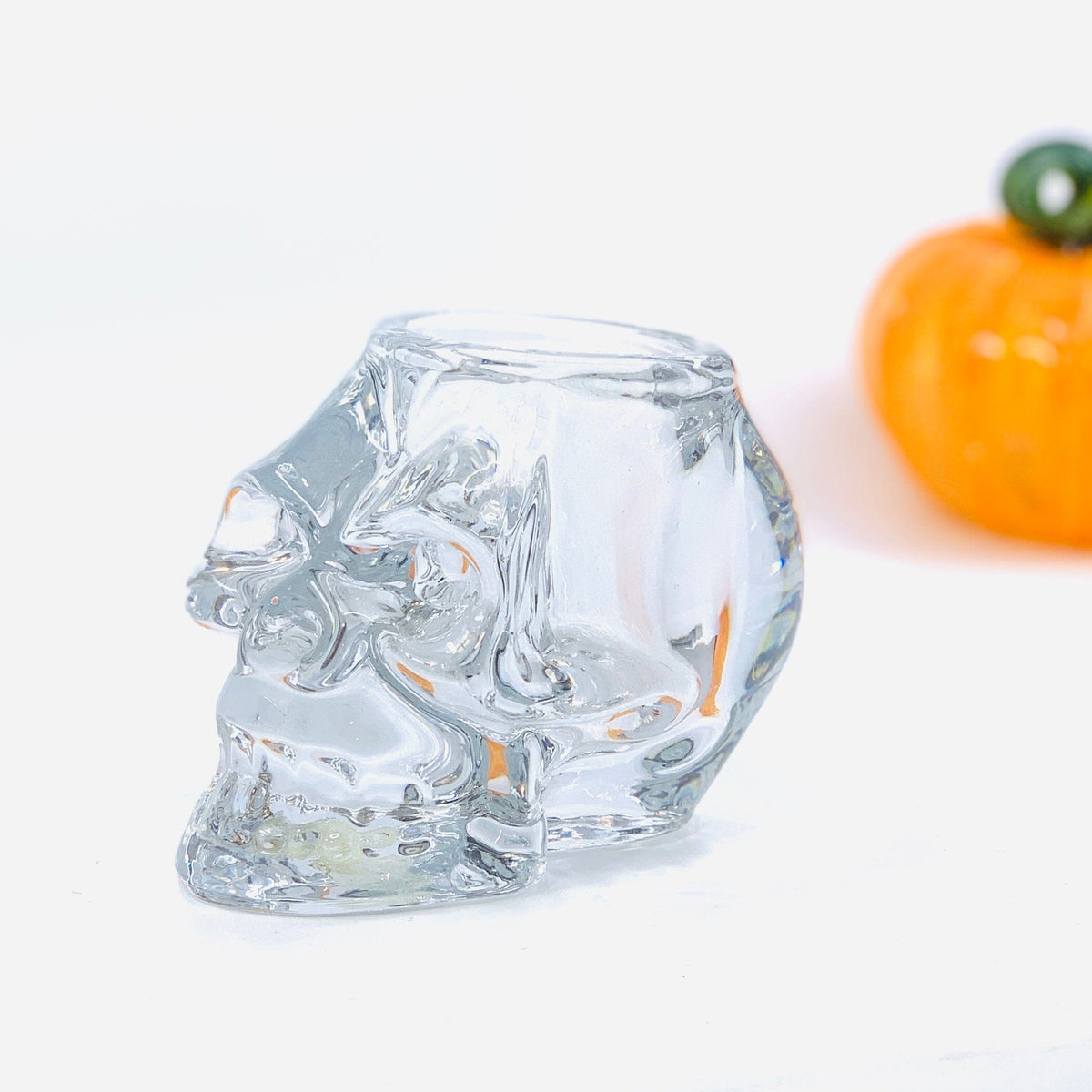 Blown Glass Halloween Skull Votive Diamond Star 