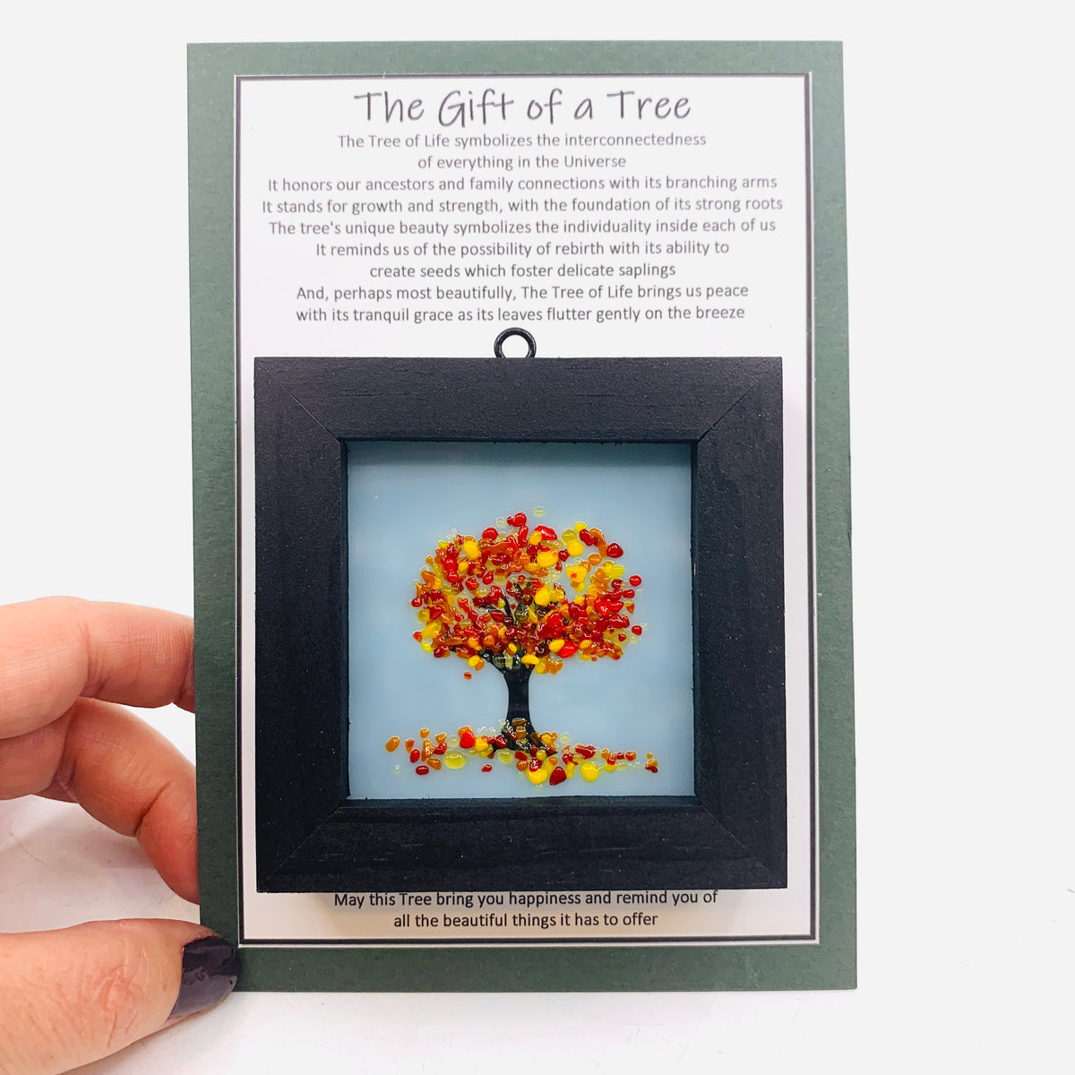 Fused Glass Tree of Life Shadow Box 59