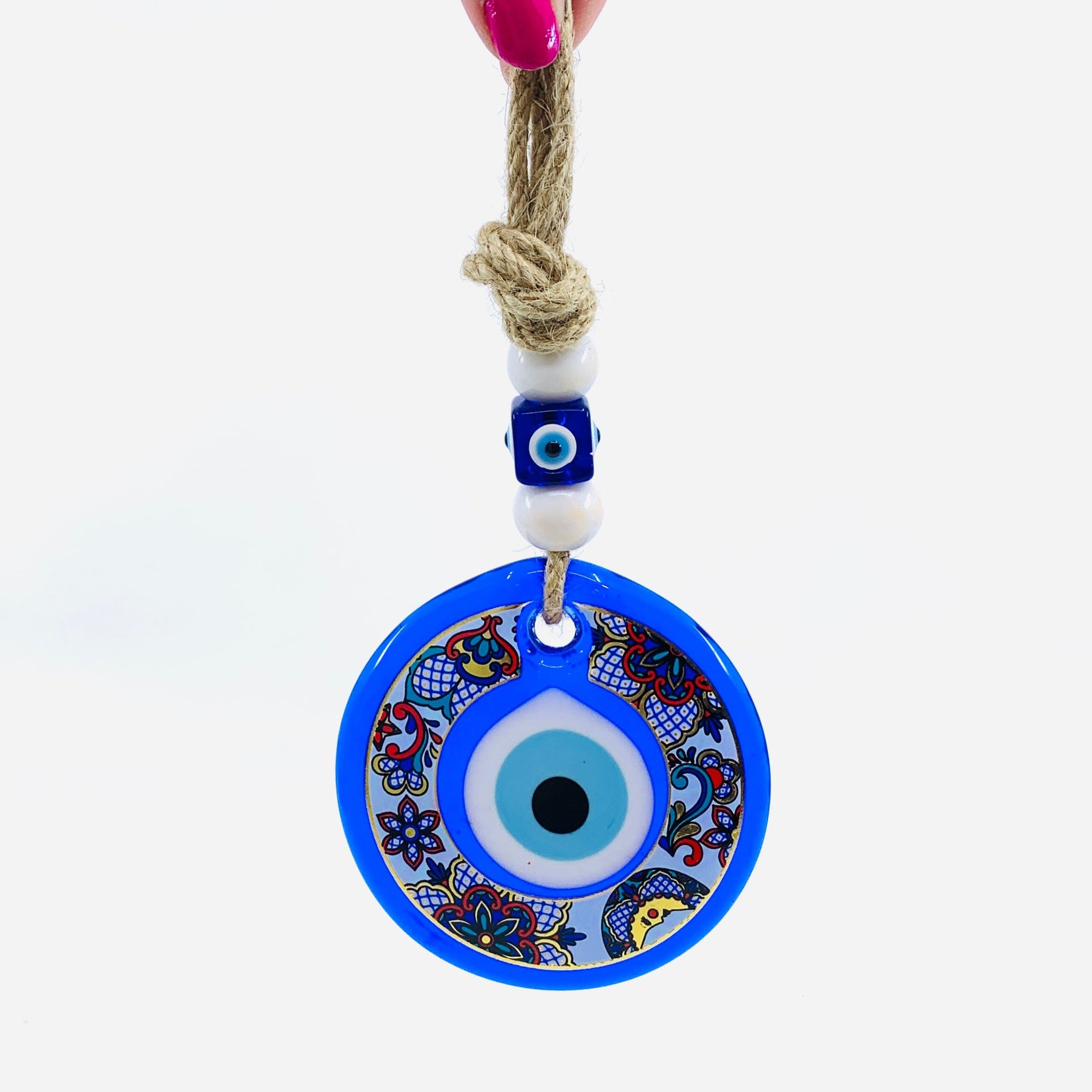 Glass Evil Eye Wall Hanger/Suncatcher 6 Natto USA 