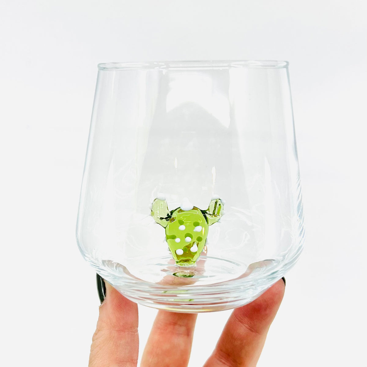 Tiny Animal Wine Glass, Cactus White