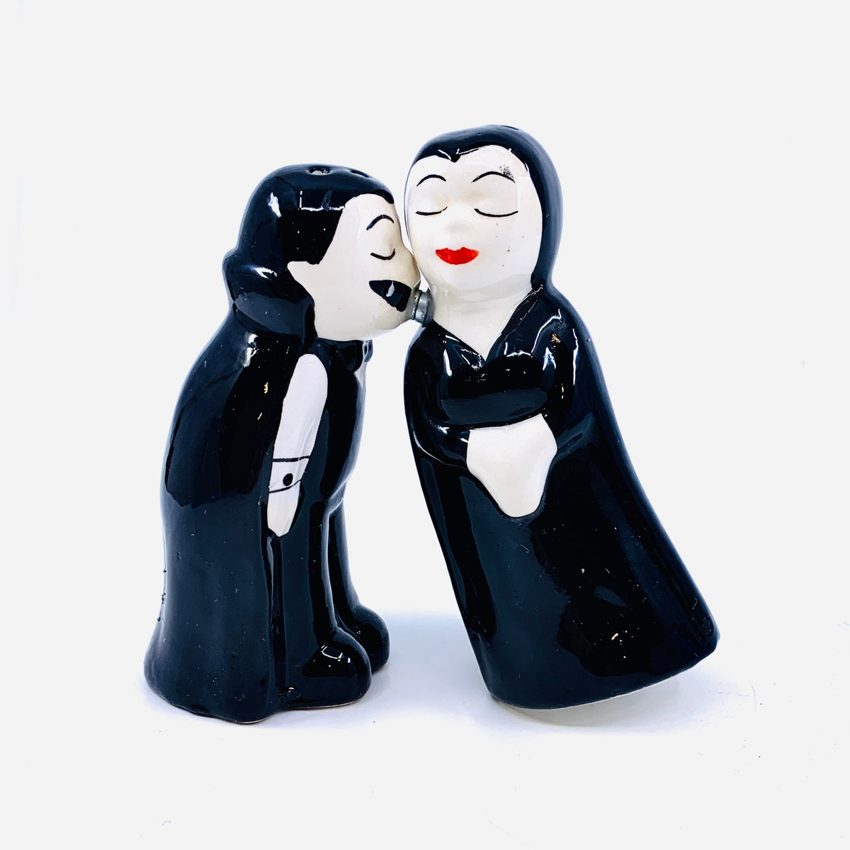 Ceramic Salt and Pepper Shakers, Mr &amp; Mrs Dracula