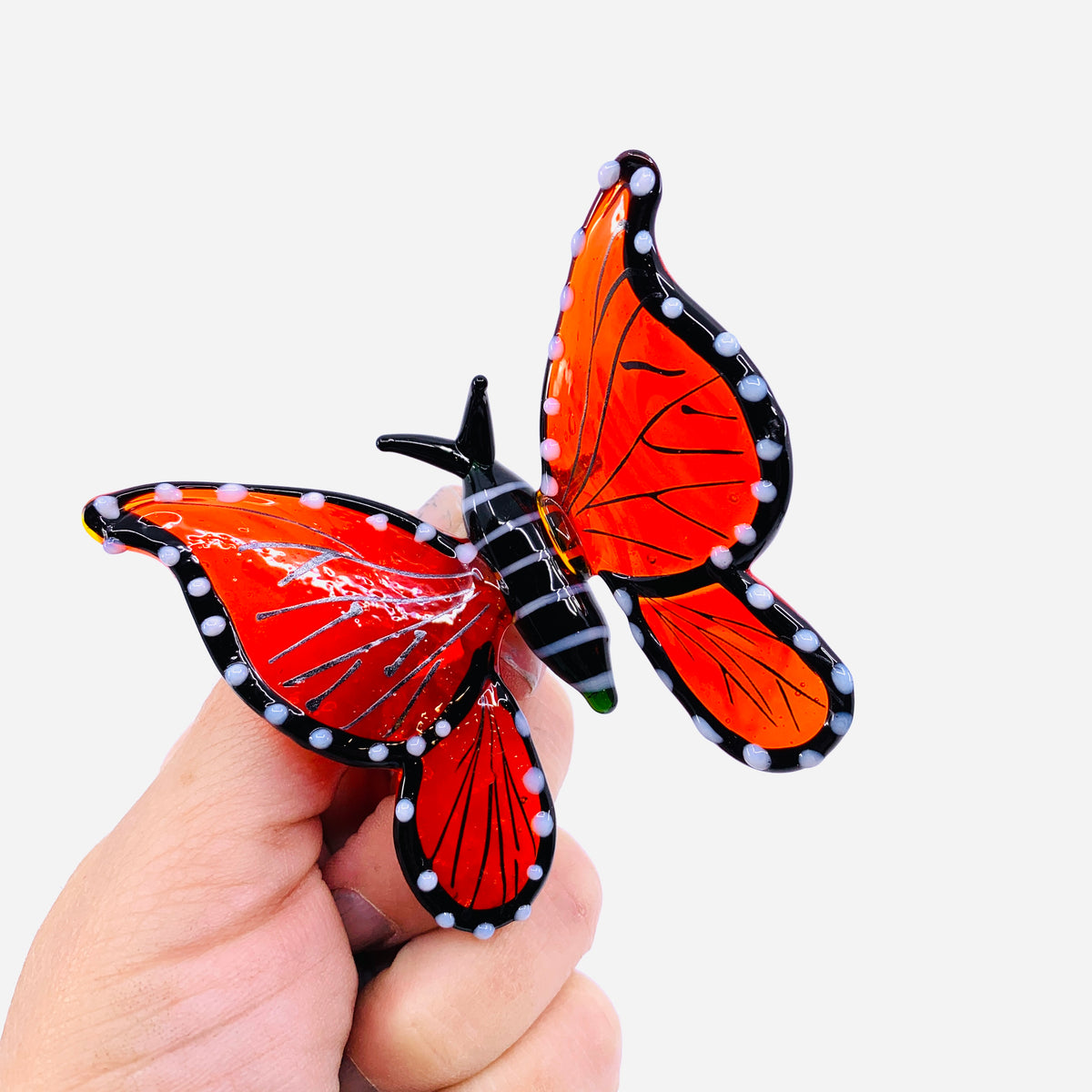 Tabletop Glass Butterfly, Red 198