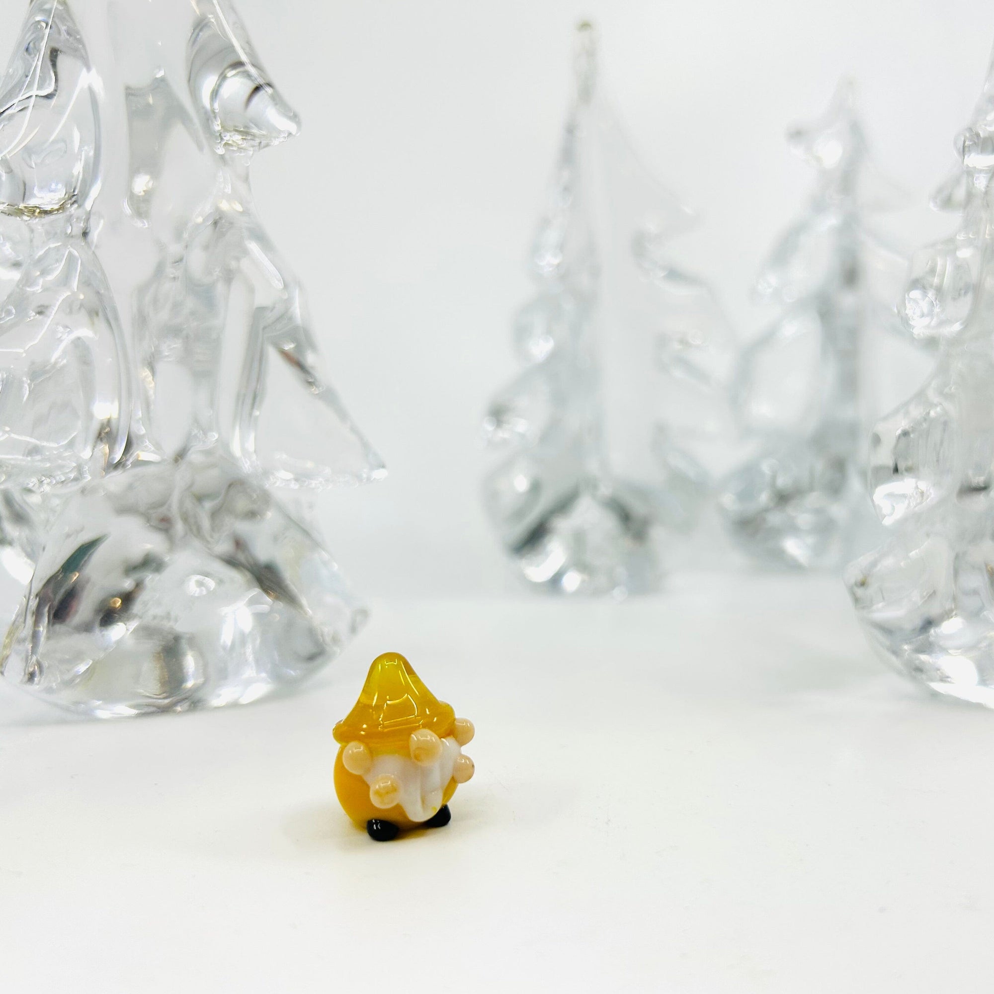 Tiny Glass Rainbow Gnomes, 252 - Yellow Miniature Alex 